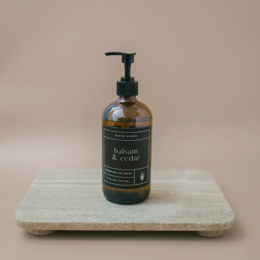 Amber Glass Hand Soap | Balsam + Cedar