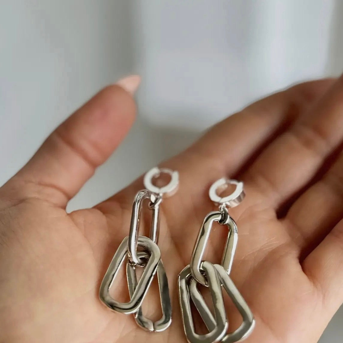 Silver Plated Chain Earrings