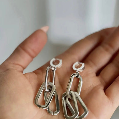 Silver Plated Chain Earrings