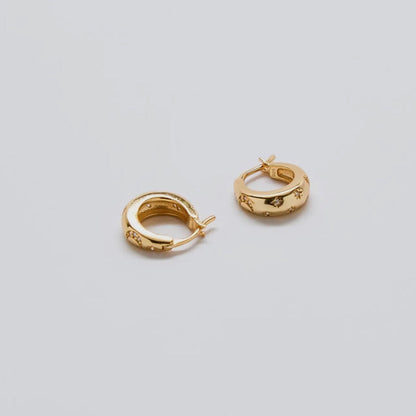 Moon Star Gold Hoops
