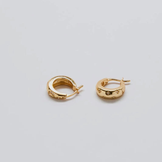 Moon Star Gold Hoops