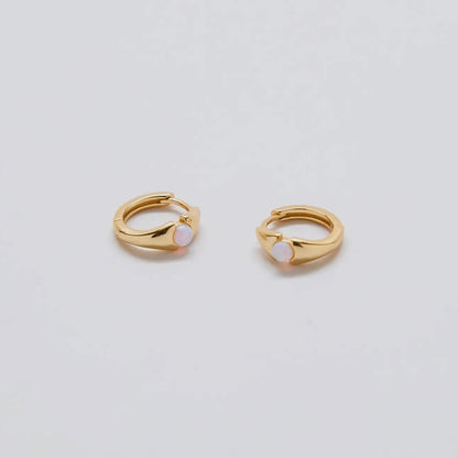 Opal Mini Huggie Hoops