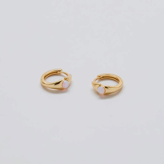 Opal Mini Huggie Hoops