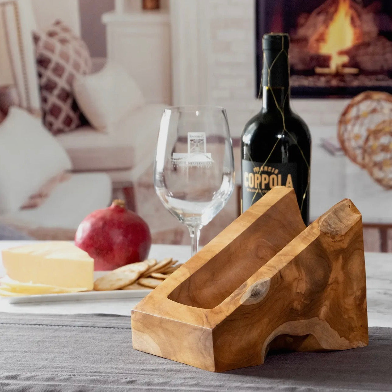 Teakwood Wine Bottle Holder