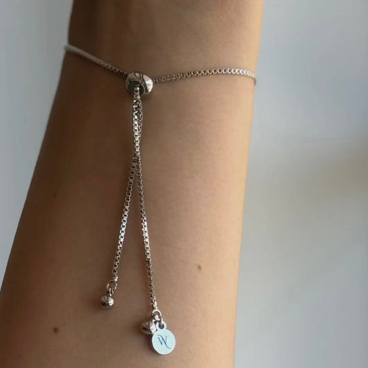Silver Pearl Slider Bracelet