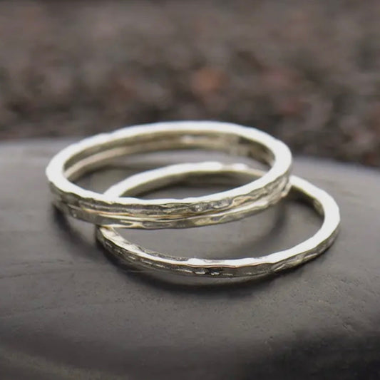Hammered Sterling Silver Stacking Ring