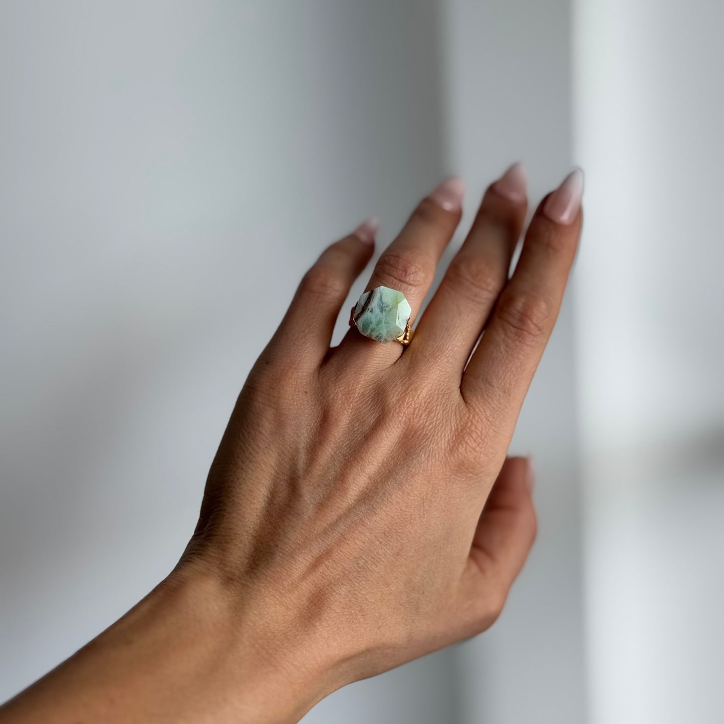 Joy Veined Chrysoprase Ring