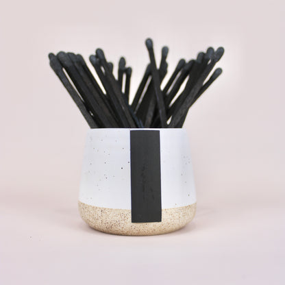 Ceramic Match Set | White w/ Black Matches