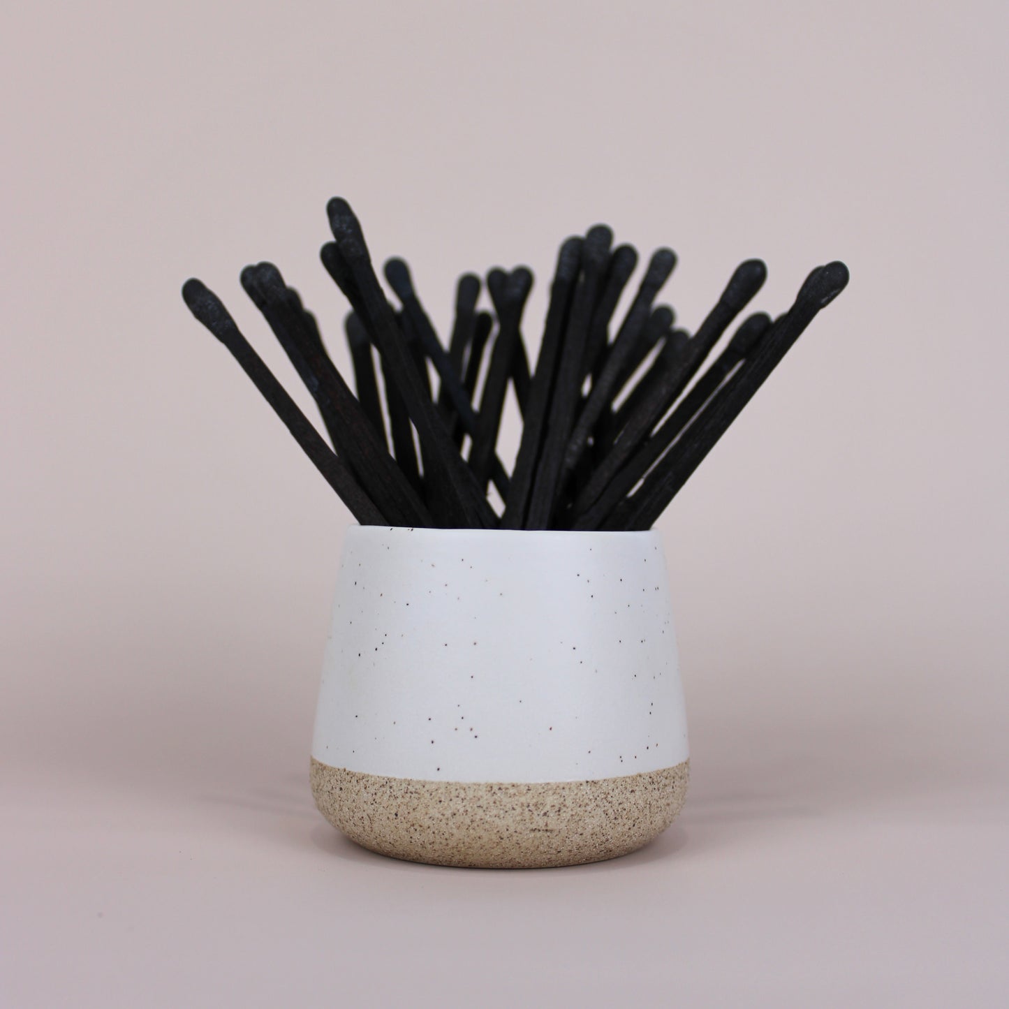 Ceramic Match Set | White w/ Black Matches