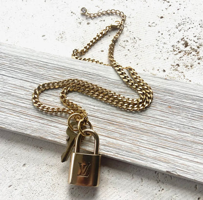 Authentic Louis Vuitton Lock Necklace | Cuban Link