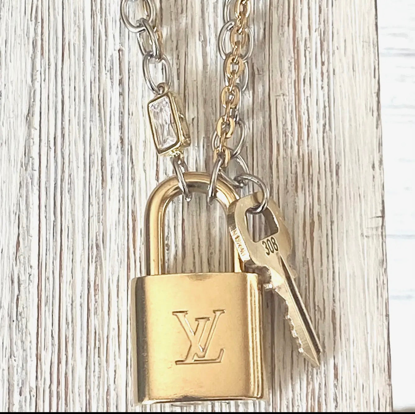 Authentic Louis Vuitton Lock Necklace | Mixed Metal