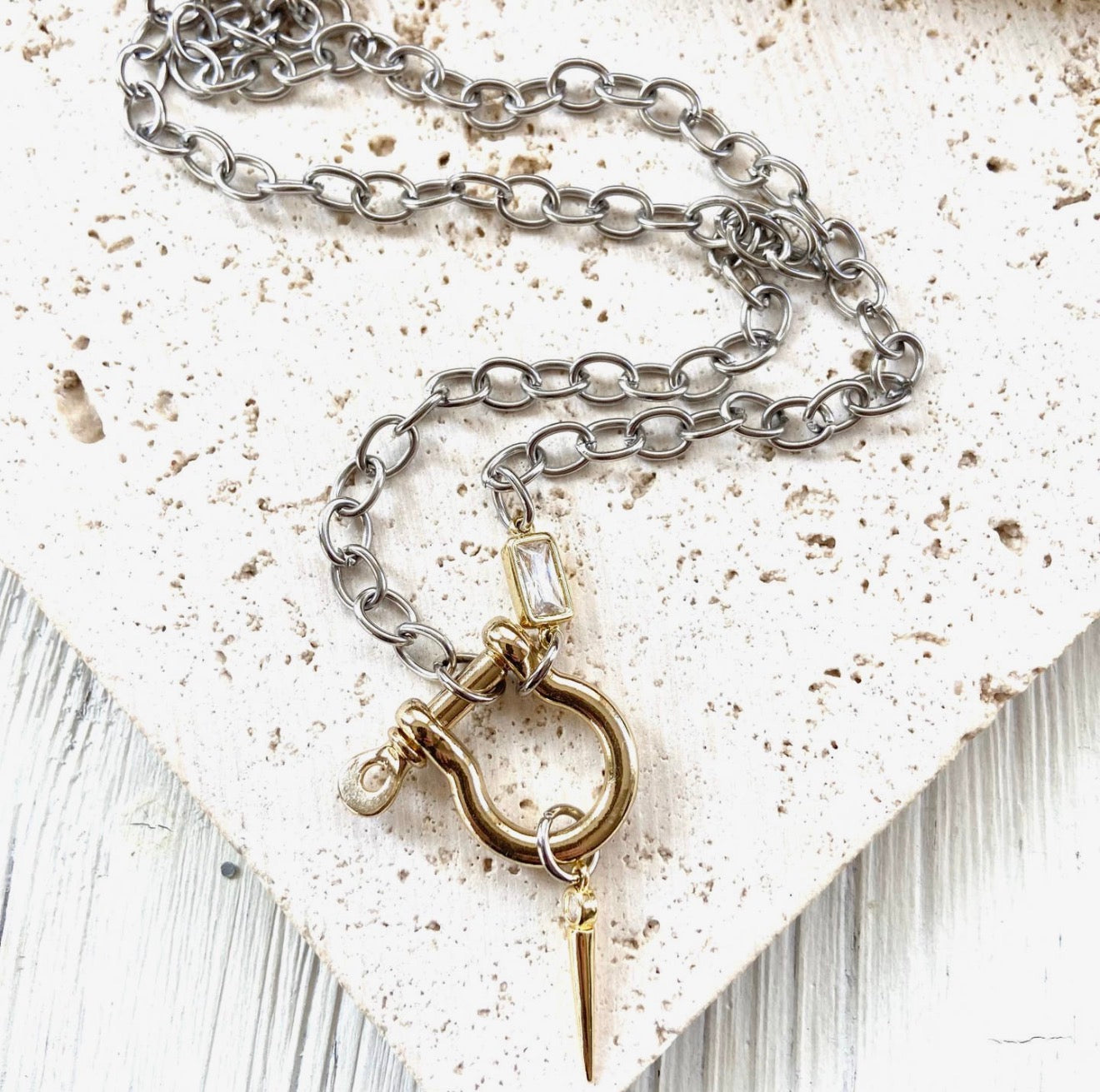 Shackle Necklace | Mixed Metal