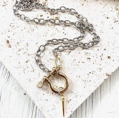 Shackle Necklace | Mixed Metal