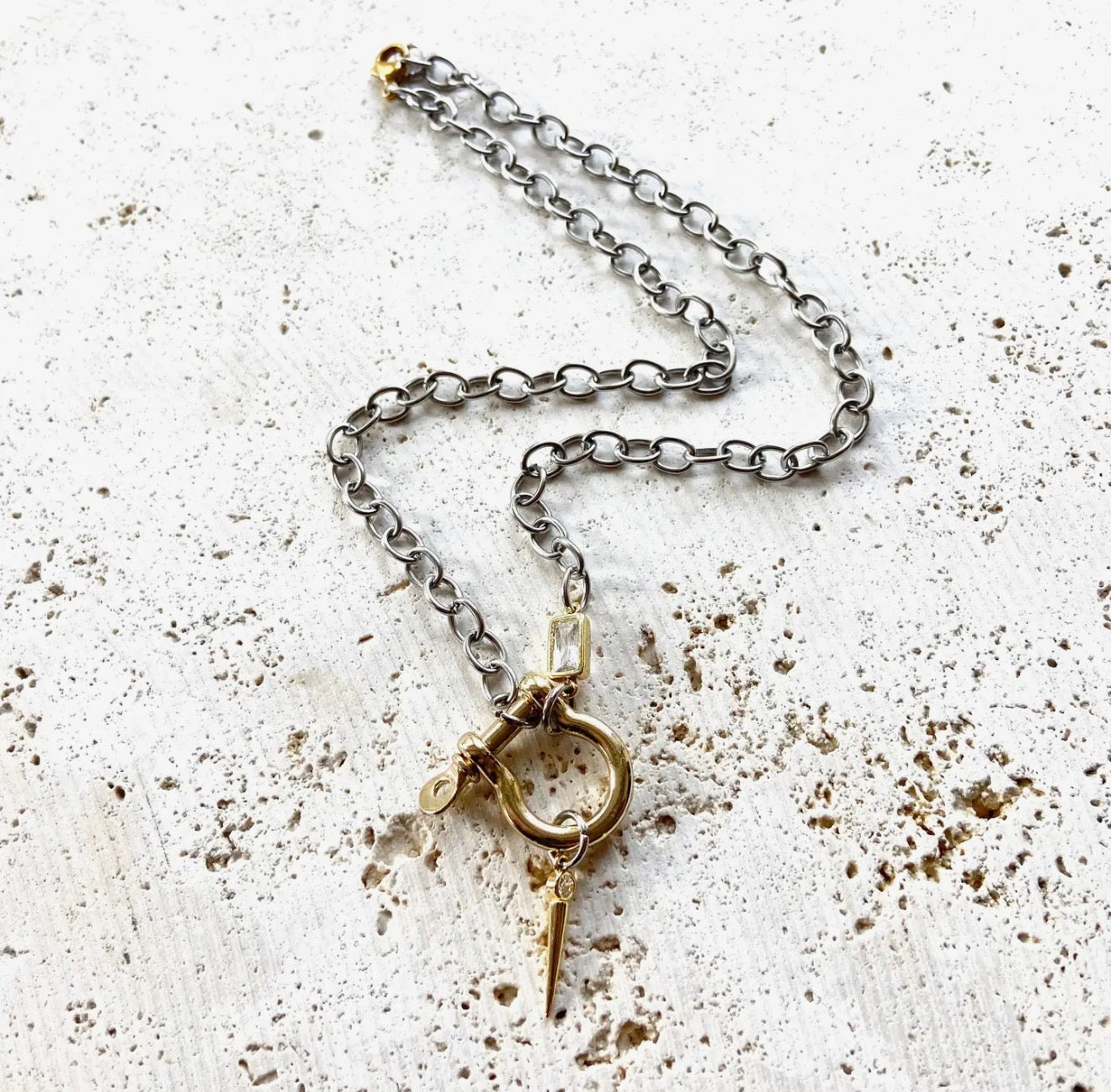 Shackle Necklace | Mixed Metal