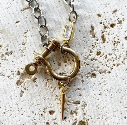 Shackle Necklace | Mixed Metal