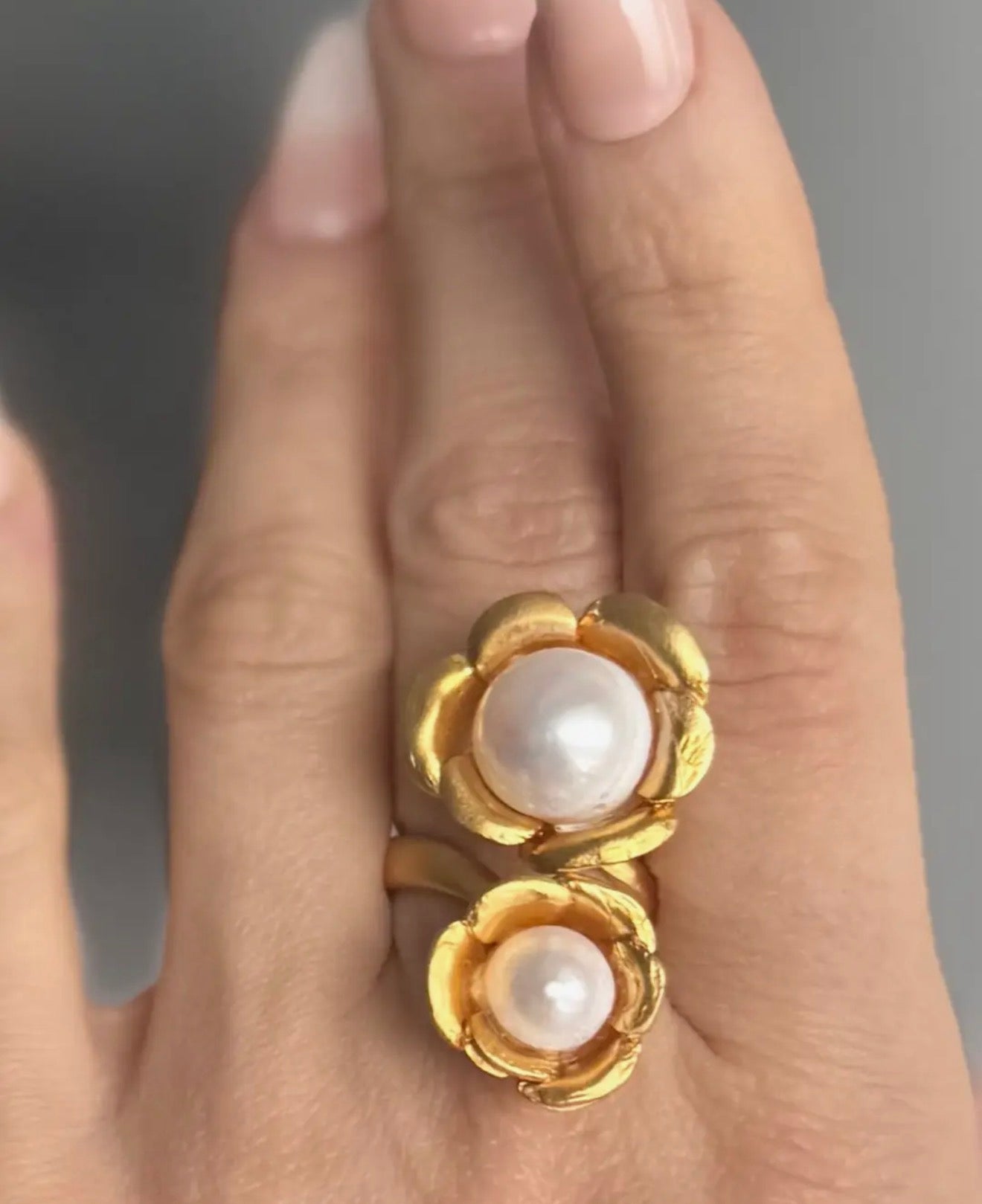 Perennial Double Pearl Ring