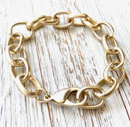 Matte Gold Link Bracelet