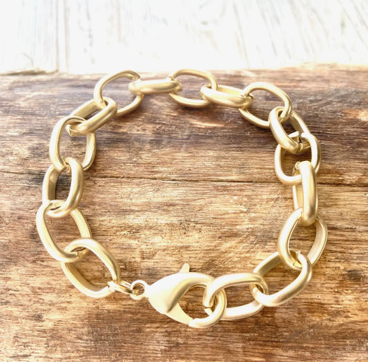 Matte Gold Link Bracelet