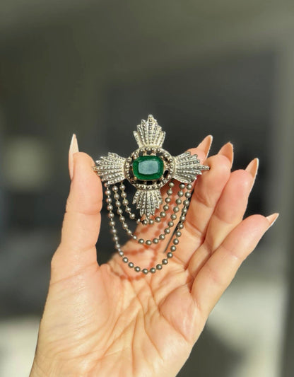 Florence Emerald Brooch