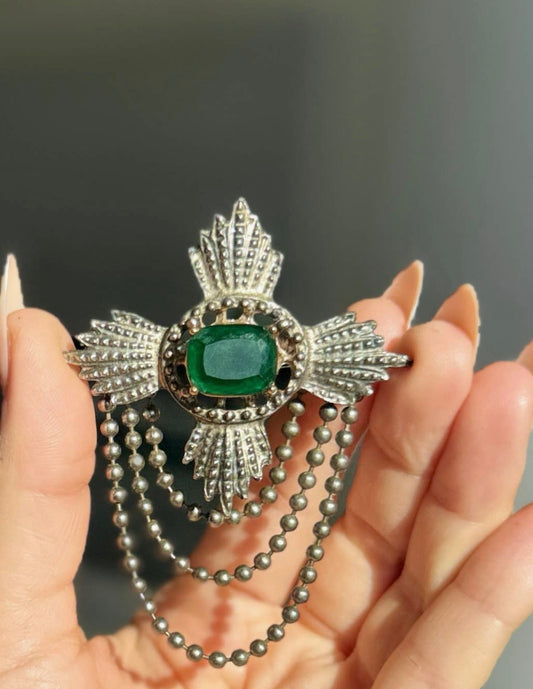 Florence Emerald Brooch