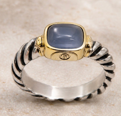 David Yurman Chalcedony Cable Ring