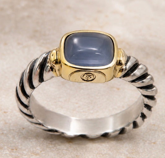 David Yurman Chalcedony Cable Ring