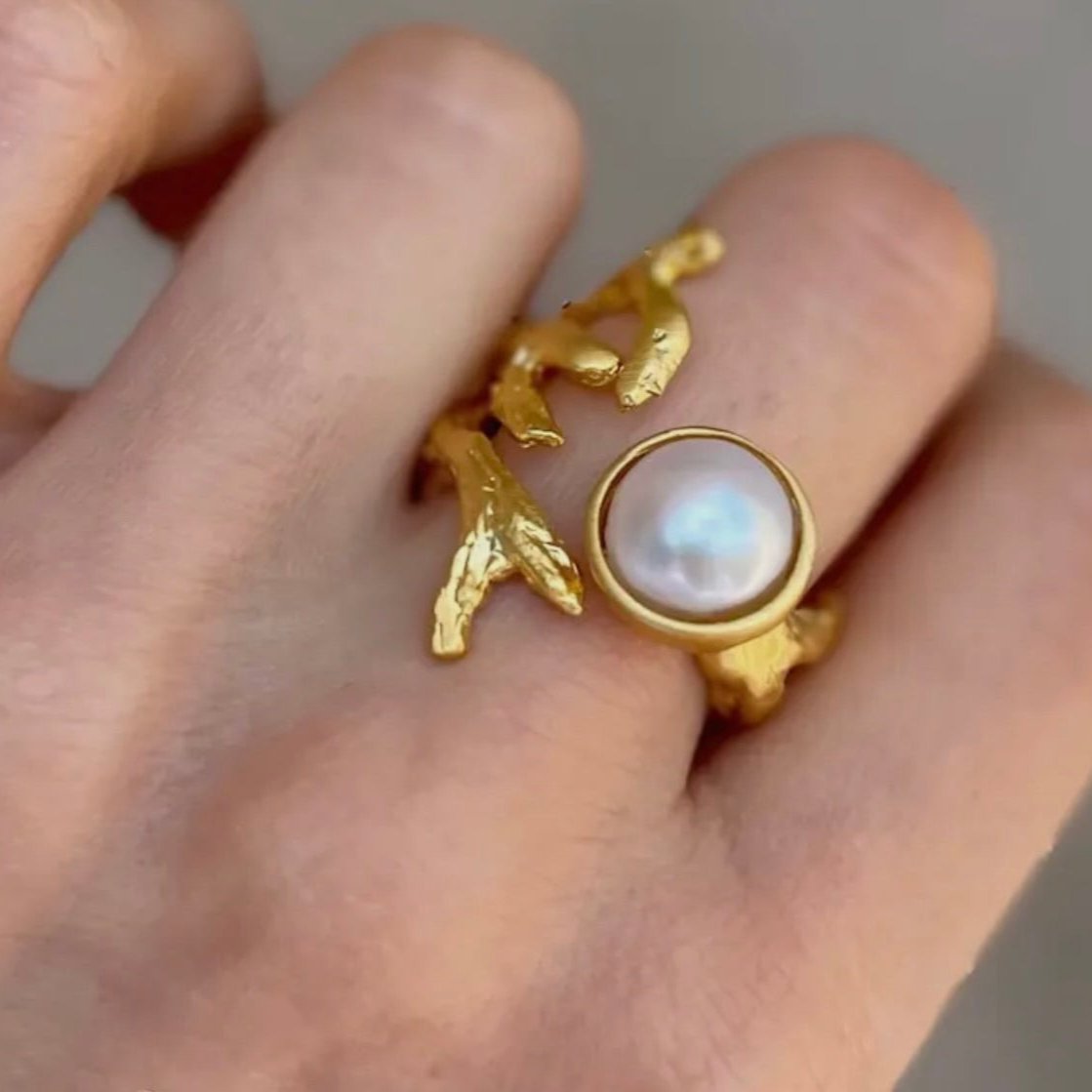 Embraced White Pearl Ring