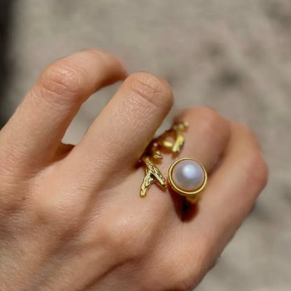 Embraced White Pearl Ring