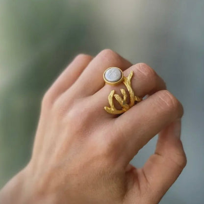 Embraced White Pearl Ring