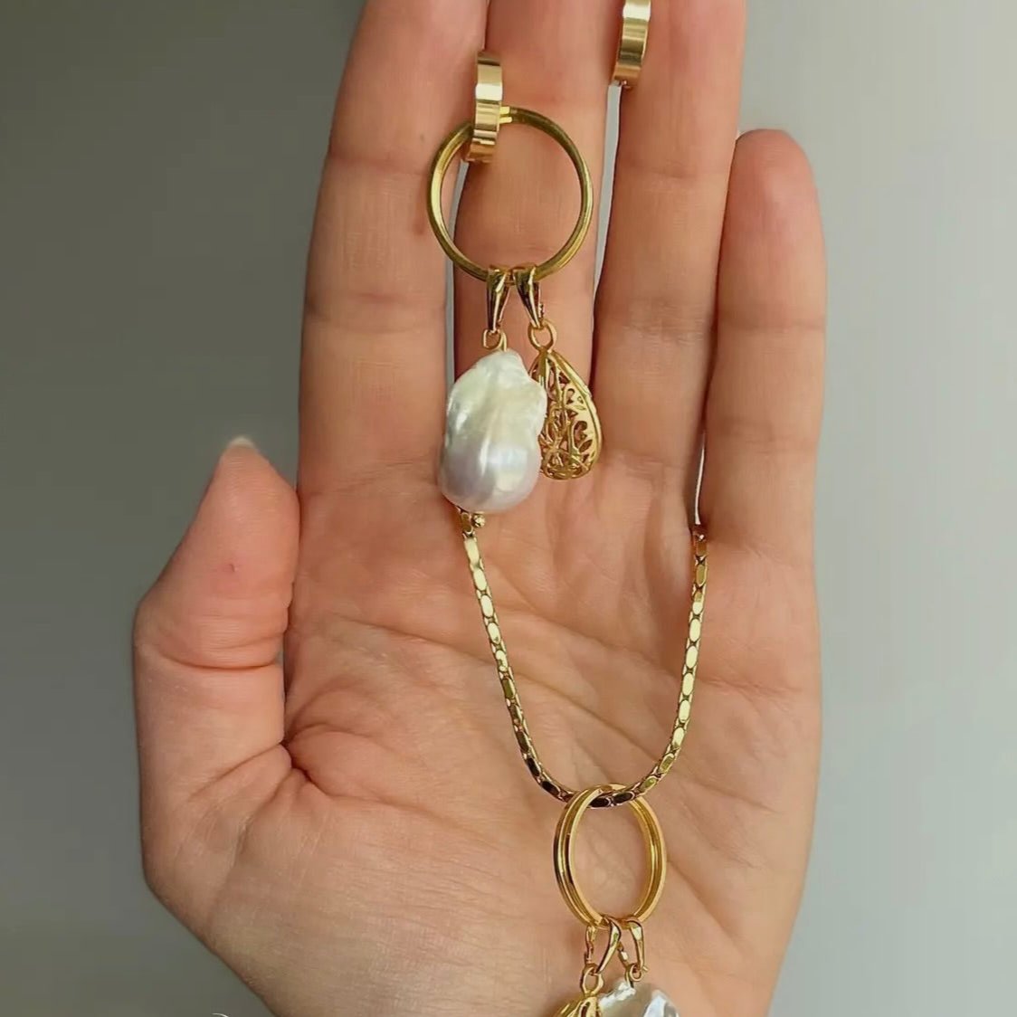 Multi-Use Baroque Pearl Hoop Earrings