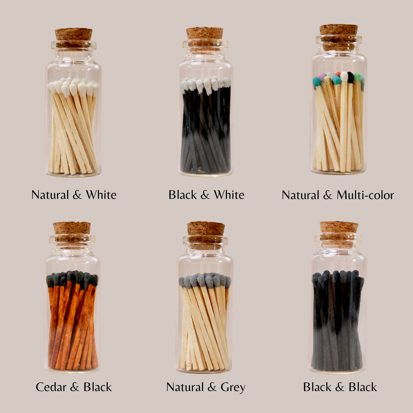 Medium Apothecary Bottle Match Set | Multiple Color Options